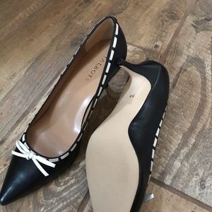 Black and white heels